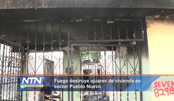 Fuego destruye ajuares de vivienda en sector Pueblo Nuevo