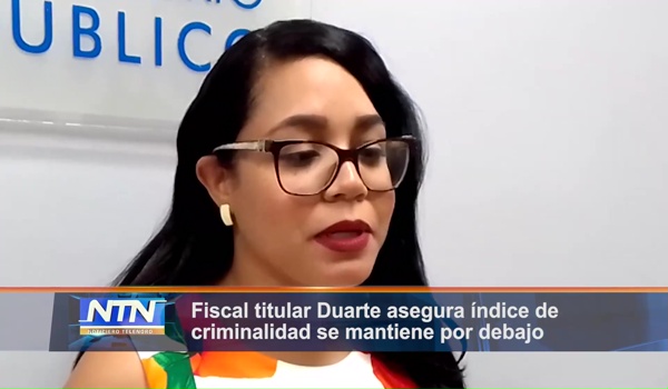 Fiscal titular Duarte asegura índice de criminalidad se mantiene por debajo