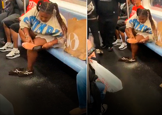 VIDEO: Mujer exfolia su pie en el metro de Nueva York