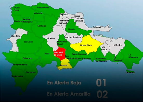 COE sube a 23 las provincias en alerta