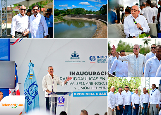 Presidente Abinader inaugura construcción del muro de gaviones y adecuación del Río Yuna en Villa Riva