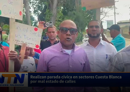 Realizan parada cívica en sectores Cuesta Blanca por mal estado de calles