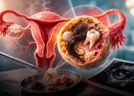 ¿Un tumor que puede tener cabello y dientes? Esto es el teratoma ovárico