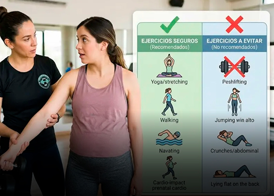 ¡Ni saltos, ni pesas extremas! La lista de ejercicios que debes evitar si esperas un bebé