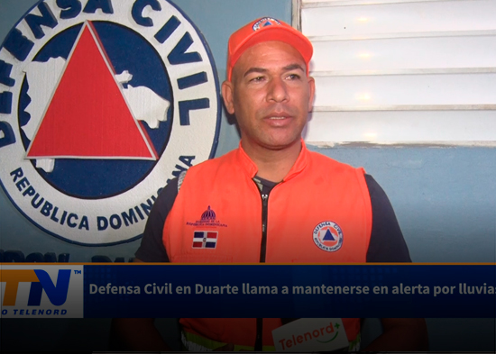 Defensa Civil en Duarte llama a mantenerse en alerta por lluvias