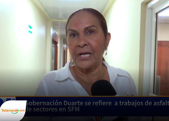 Gobernación Duarte se refiere a trabajos de asfaltado de sectores en SFM
