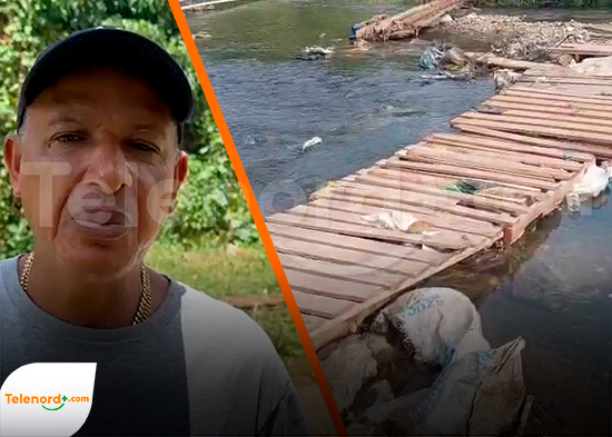 Con recursos propios construyen un puente de madera en sector Rivera de Los Sánchez